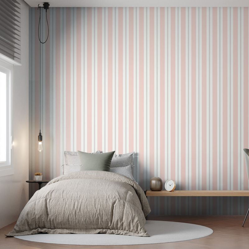 Papel-de-Parede-Vinilico-Listra-quadros-rosa-e-cinza-claro-52x1000