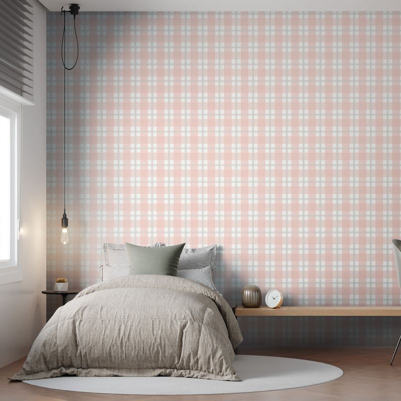 Papel-de-Parede-Vinilico-Xadrez-quadros-rosa-e-cinza-claro-52x1000